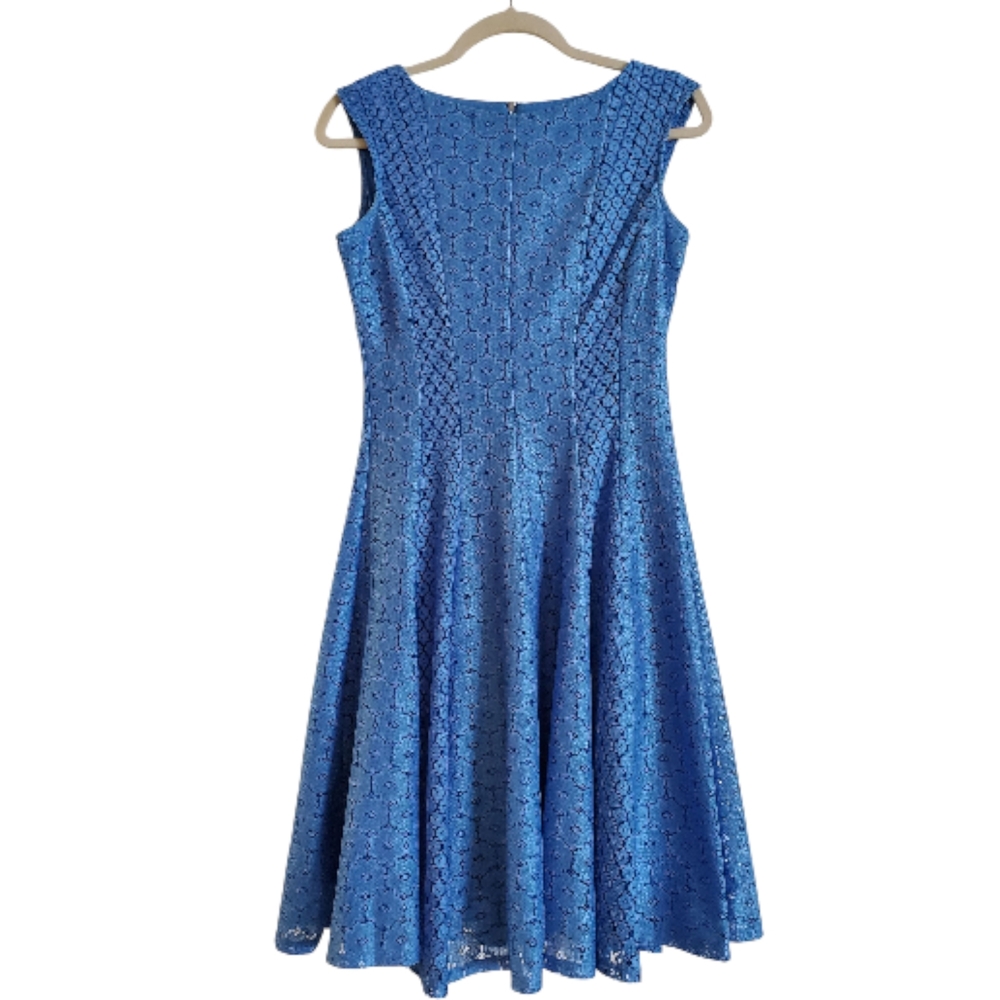 Danny & Nicole Blue Midi Lace Dress